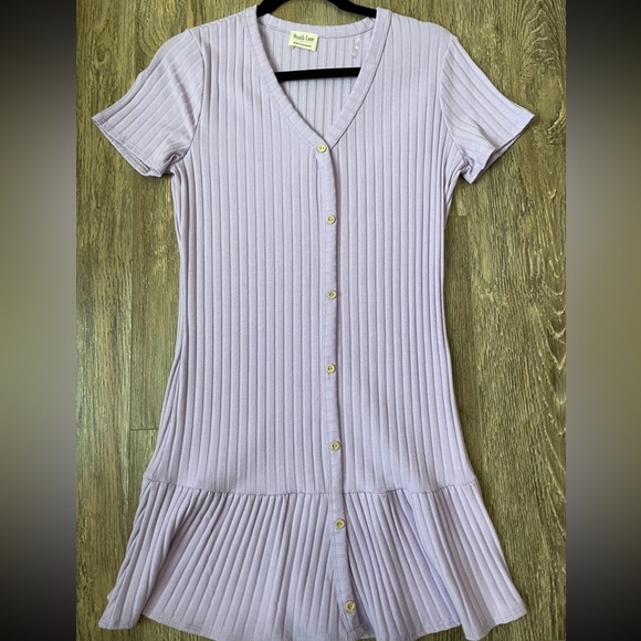 💜Button Up Ribbed Dress💜 - Picture 1 of 4